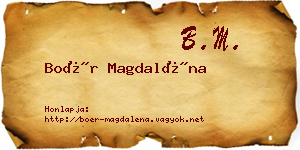 Boér Magdaléna névjegykártya